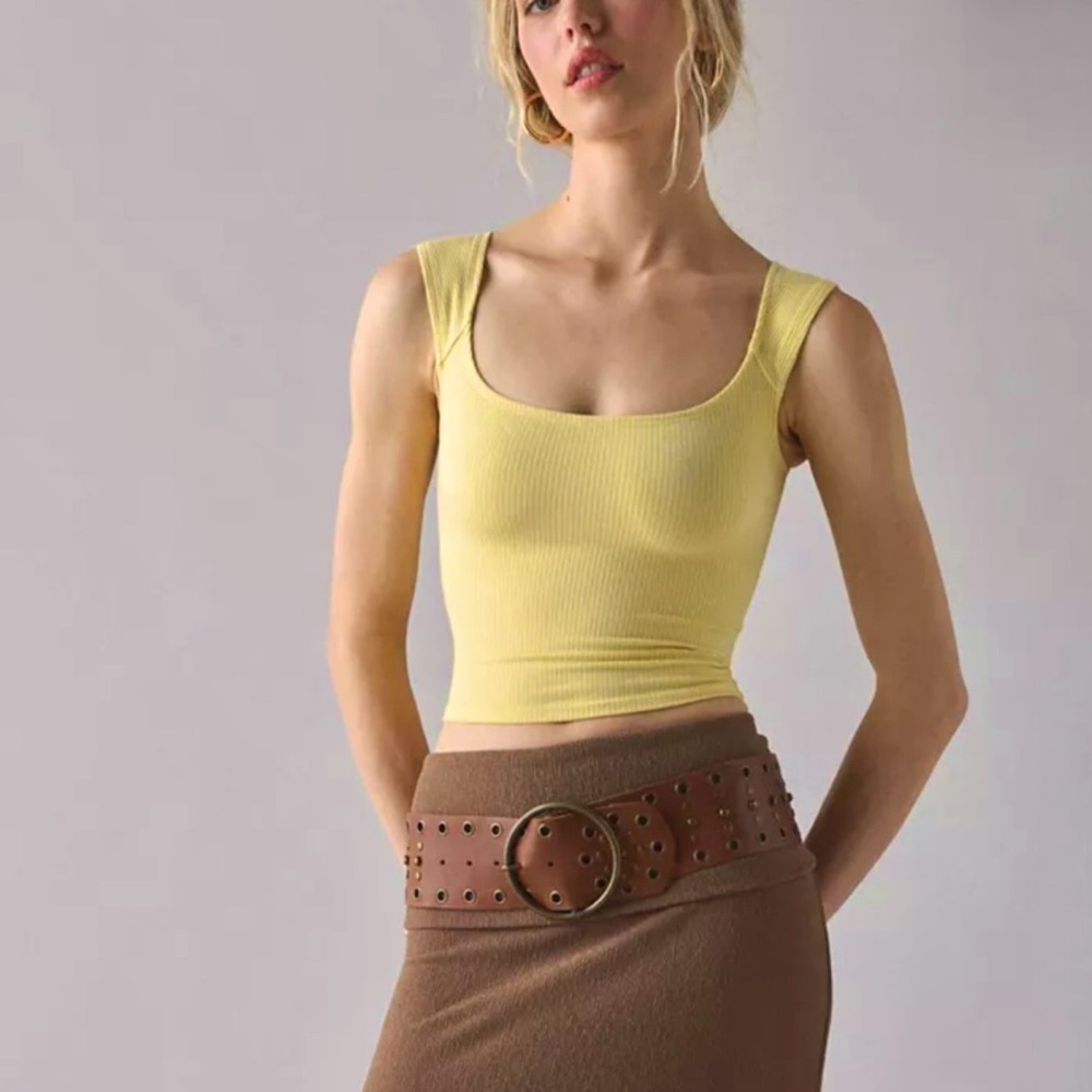 Urban Outfitters BDG Yellow Square Neck Top